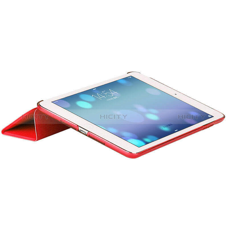 Carcasa de Cuero Cartera con Soporte L01 para Apple New iPad 9.7 (2018) Rojo