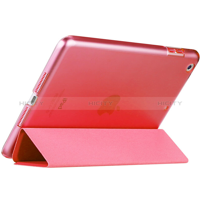 Carcasa de Cuero Cartera con Soporte L01 para Apple New iPad 9.7 (2018) Rojo