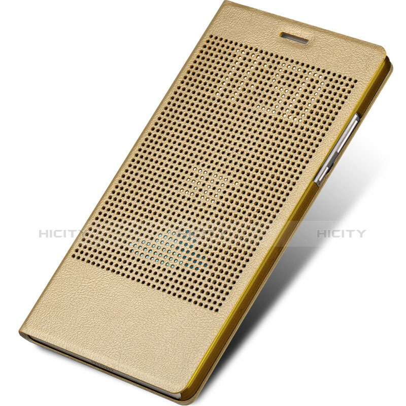 Carcasa de Cuero Cartera con Soporte L01 para Huawei Honor Note 8 Oro