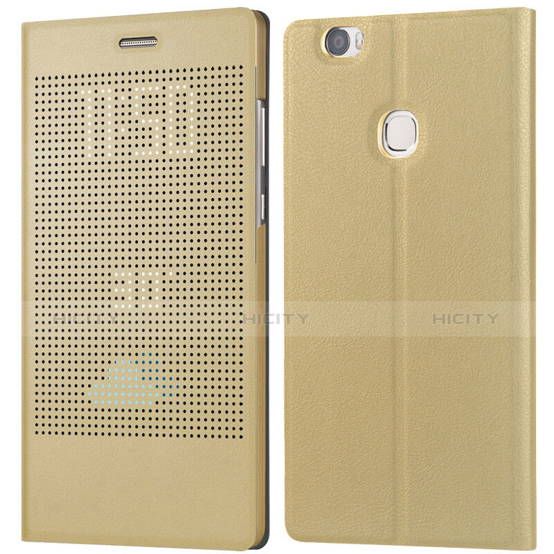 Carcasa de Cuero Cartera con Soporte L01 para Huawei Honor Note 8 Oro