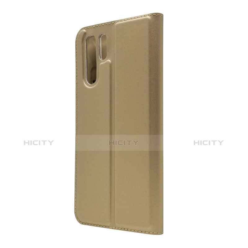 Carcasa de Cuero Cartera con Soporte L01 para Huawei P30 Pro New Edition Oro