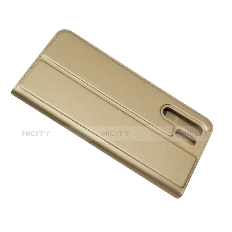 Carcasa de Cuero Cartera con Soporte L01 para Huawei P30 Pro New Edition Oro