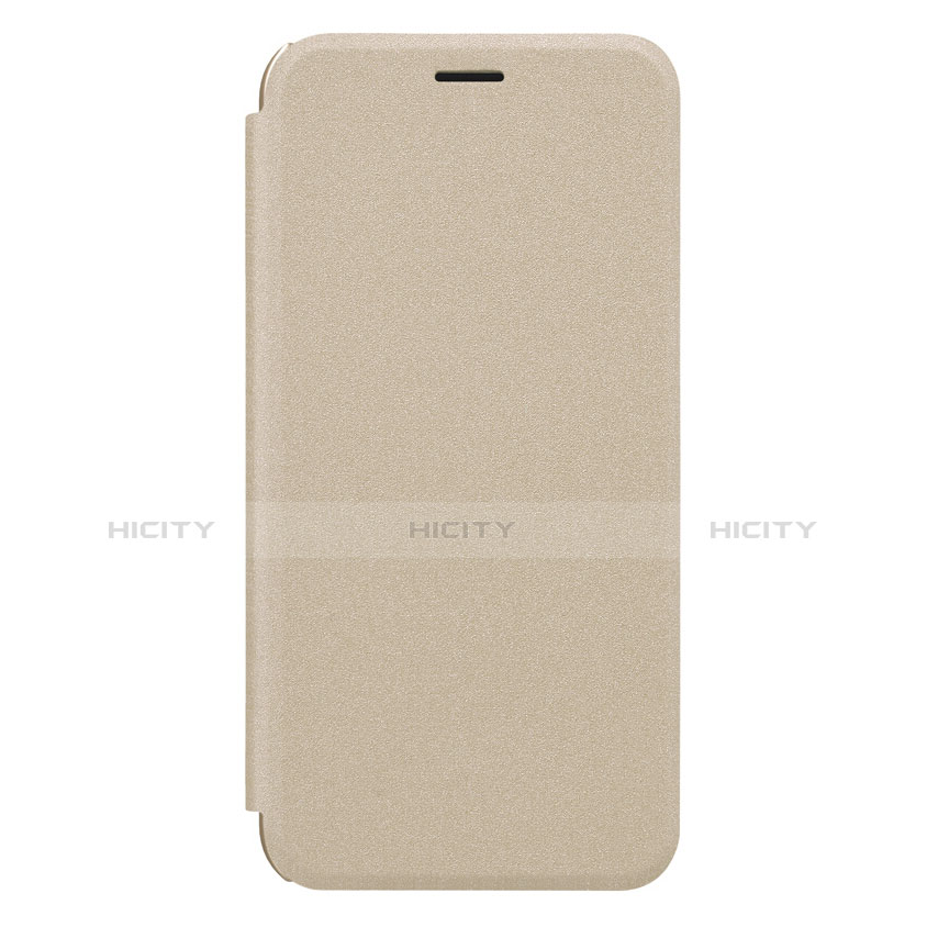 Carcasa de Cuero Cartera con Soporte L01 para Samsung Galaxy J7 Plus Oro