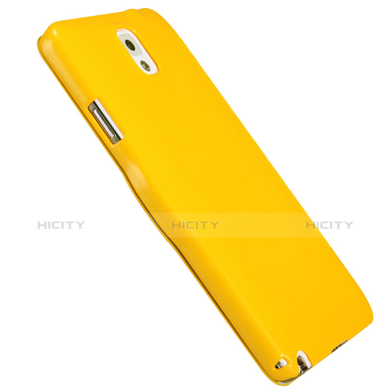 Carcasa de Cuero Cartera con Soporte L01 para Samsung Galaxy Note 3 N9000 Amarillo