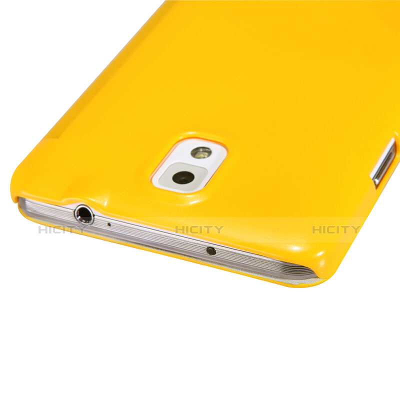 Carcasa de Cuero Cartera con Soporte L01 para Samsung Galaxy Note 3 N9000 Amarillo