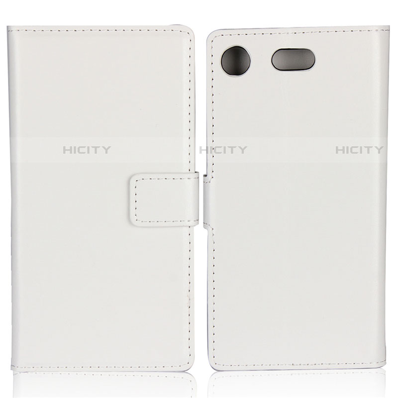 Carcasa de Cuero Cartera con Soporte L01 para Sony Xperia XZ1 Compact Blanco