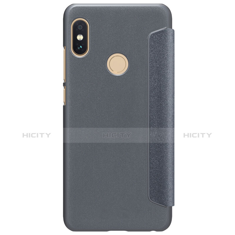 Carcasa de Cuero Cartera con Soporte L01 para Xiaomi Redmi Note 5 AI Dual Camera Gris