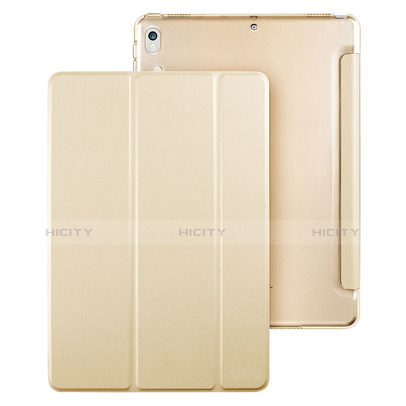 Carcasa de Cuero Cartera con Soporte L02 para Apple iPad Pro 10.5 Oro