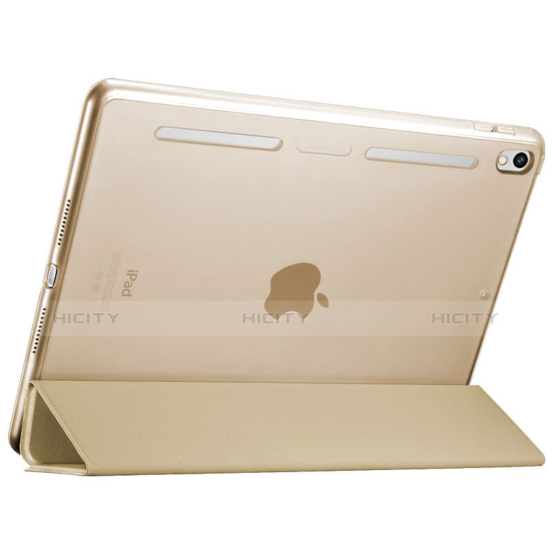 Carcasa de Cuero Cartera con Soporte L02 para Apple iPad Pro 10.5 Oro