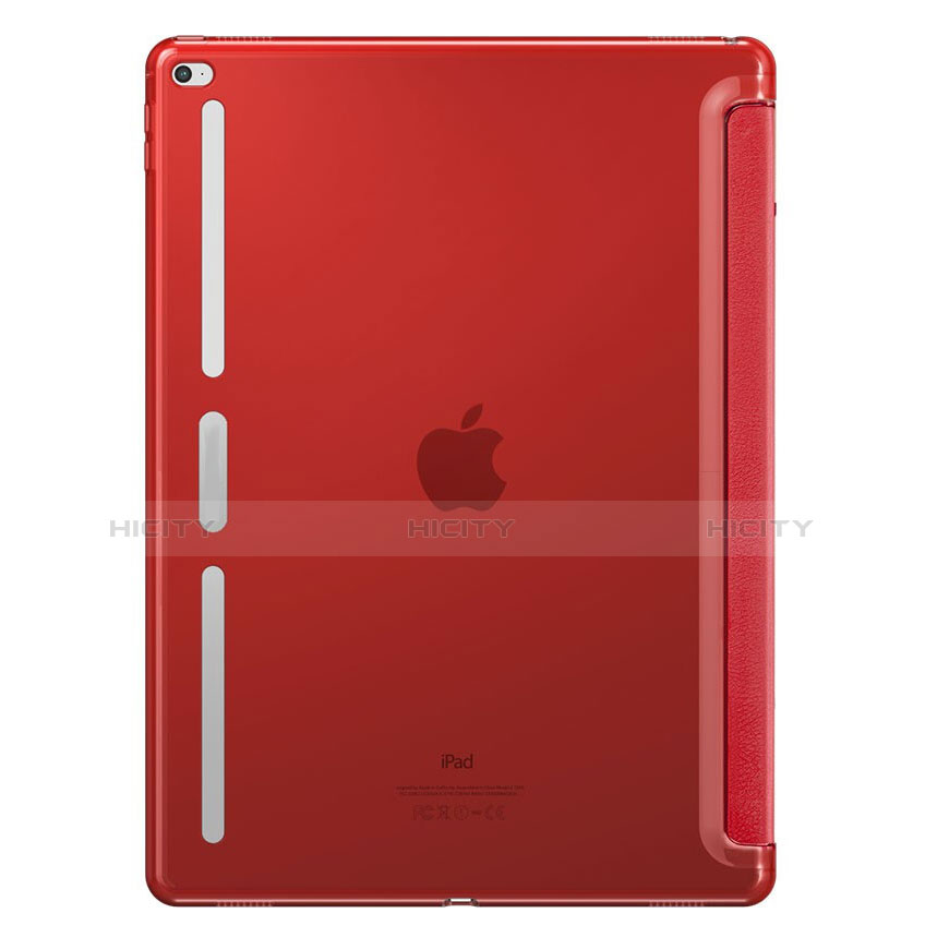 Carcasa de Cuero Cartera con Soporte L02 para Apple iPad Pro 12.9 Rojo