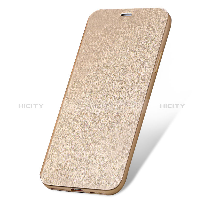 Carcasa de Cuero Cartera con Soporte L02 para Apple iPhone 8 Plus Oro