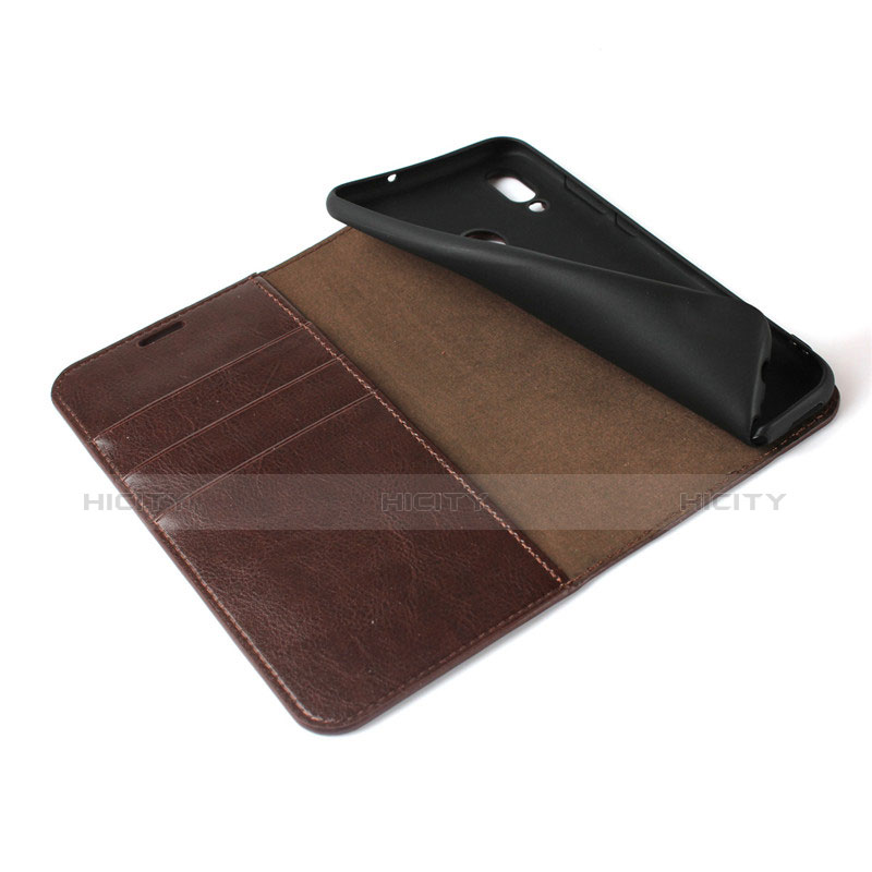 Carcasa de Cuero Cartera con Soporte L02 para Huawei Honor 10 Lite Marron