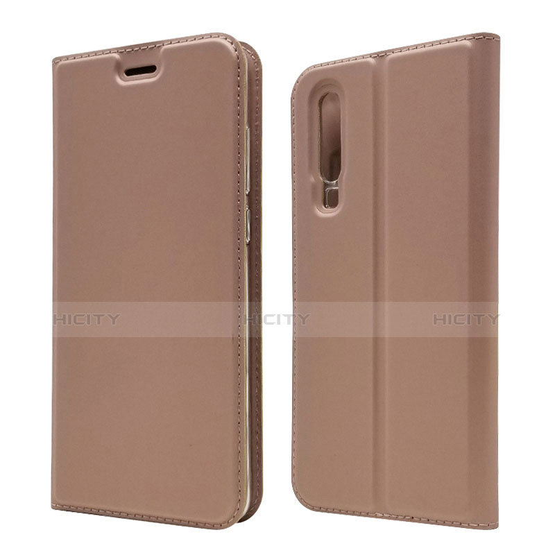 Carcasa de Cuero Cartera con Soporte L02 para Huawei P30 Oro Rosa