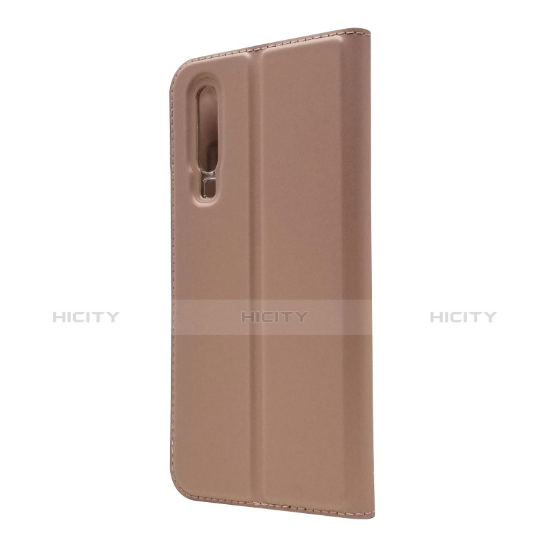 Carcasa de Cuero Cartera con Soporte L02 para Huawei P30 Oro Rosa