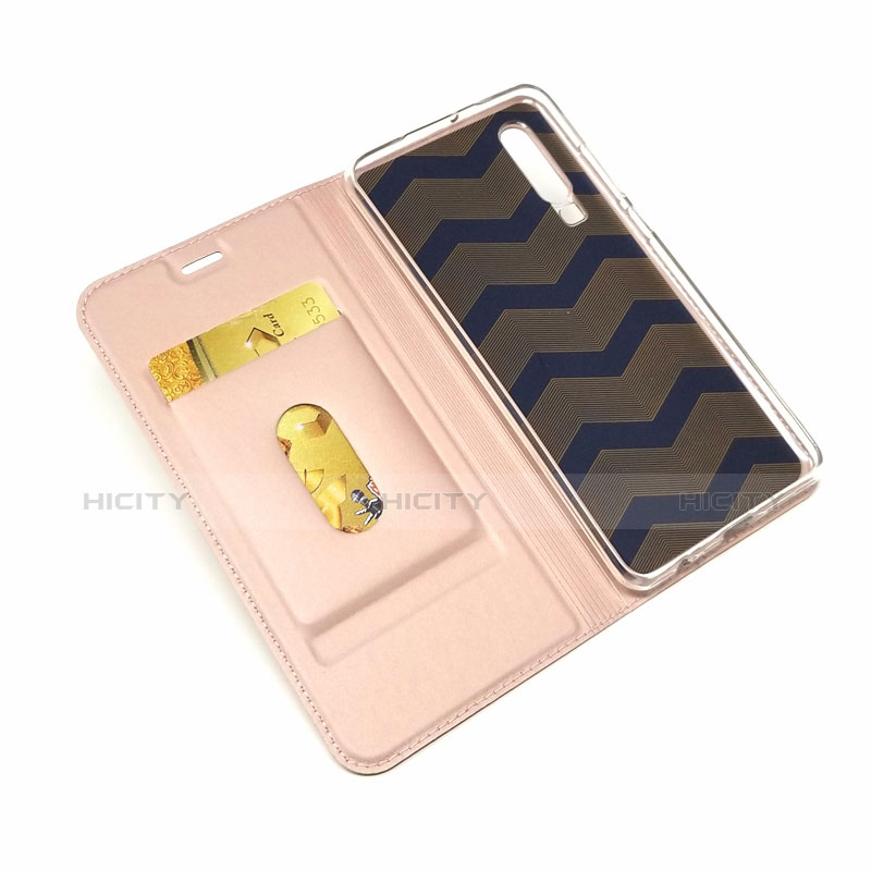 Carcasa de Cuero Cartera con Soporte L02 para Huawei P30 Oro Rosa