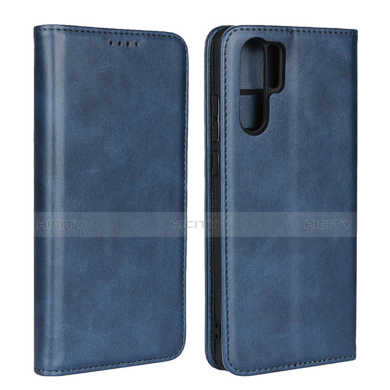 Carcasa de Cuero Cartera con Soporte L02 para Huawei P30 Pro Azul