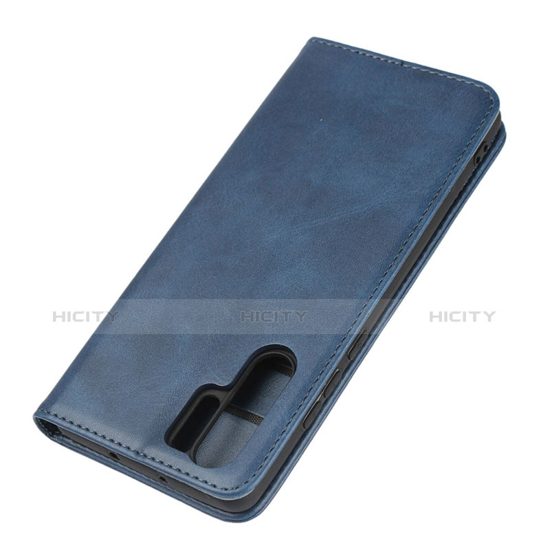 Carcasa de Cuero Cartera con Soporte L02 para Huawei P30 Pro Azul