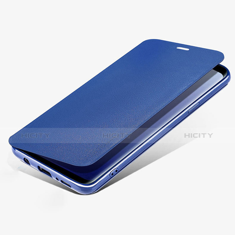 Carcasa de Cuero Cartera con Soporte L02 para Samsung Galaxy S9 Azul