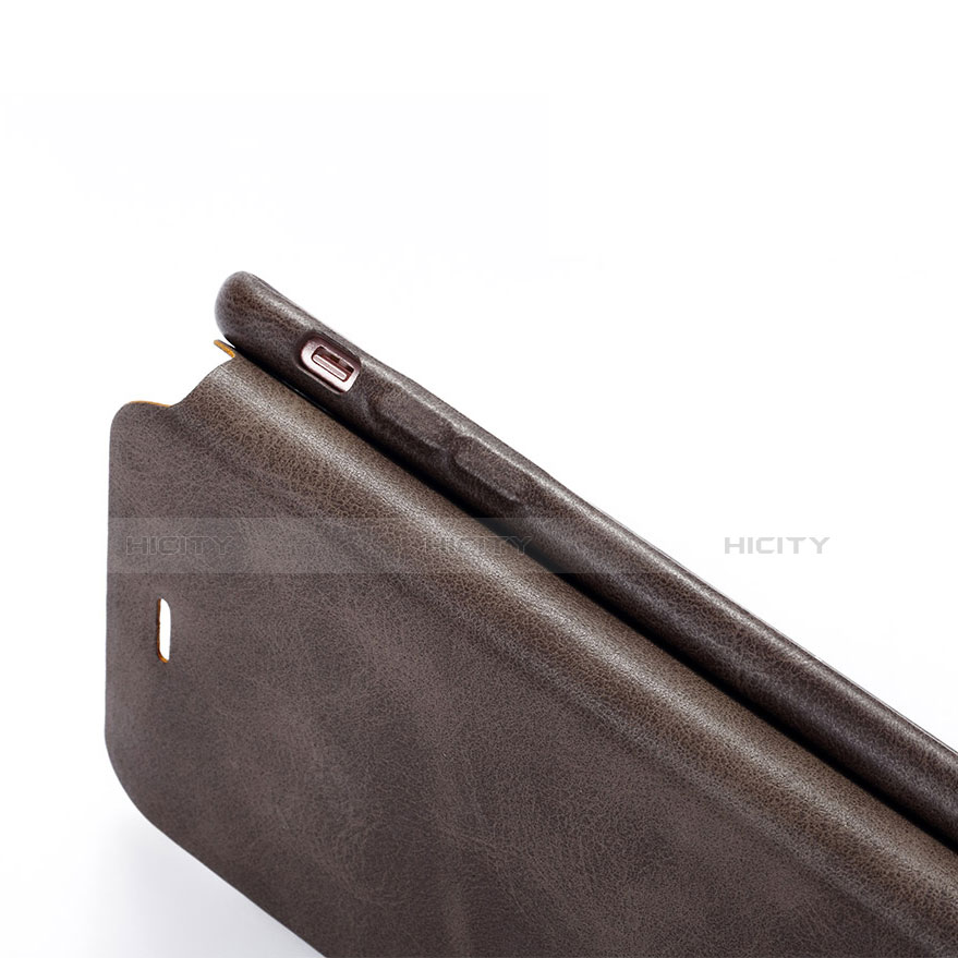 Carcasa de Cuero Cartera con Soporte L04 para Apple iPhone 6 Marron