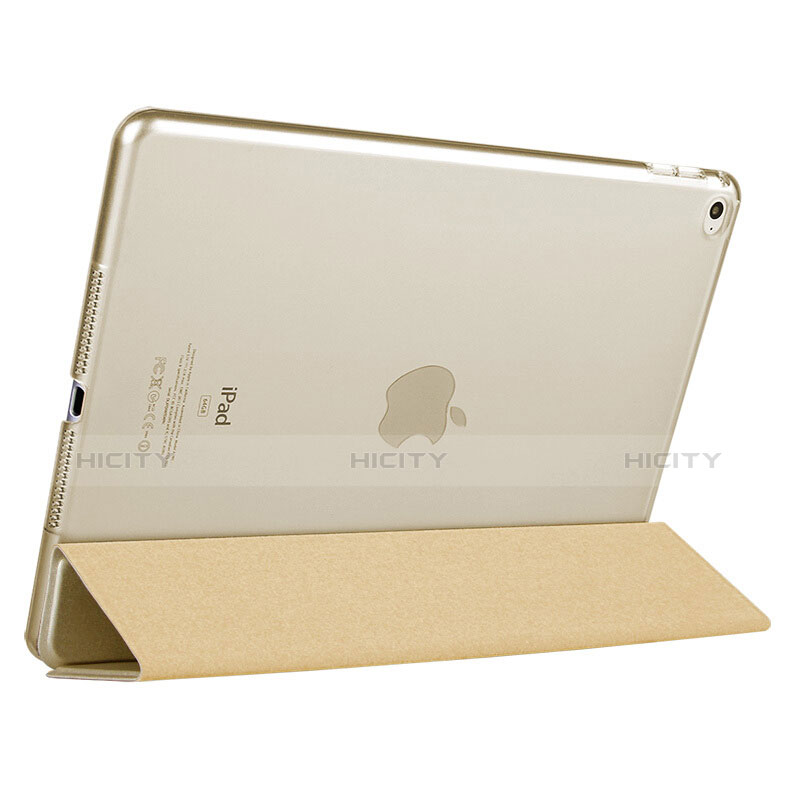 Carcasa de Cuero Cartera con Soporte L05 para Apple iPad Mini 4 Oro