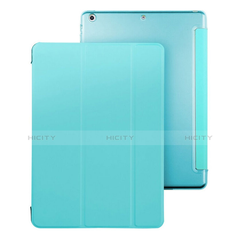 Carcasa de Cuero Cartera con Soporte para Apple iPad Air Azul Cielo