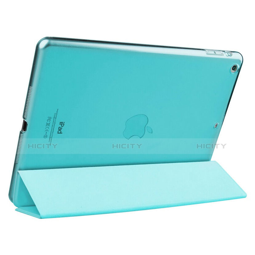 Carcasa de Cuero Cartera con Soporte para Apple iPad Air Azul Cielo