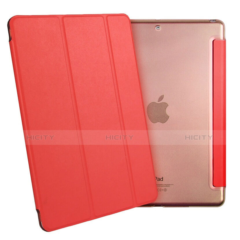 Carcasa de Cuero Cartera con Soporte para Apple iPad Air Rojo