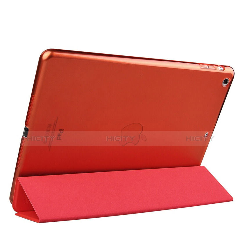 Carcasa de Cuero Cartera con Soporte para Apple iPad Air Rojo