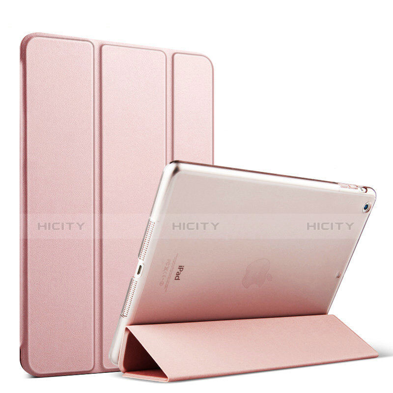 Carcasa de Cuero Cartera con Soporte para Apple iPad Mini 3 Oro Rosa