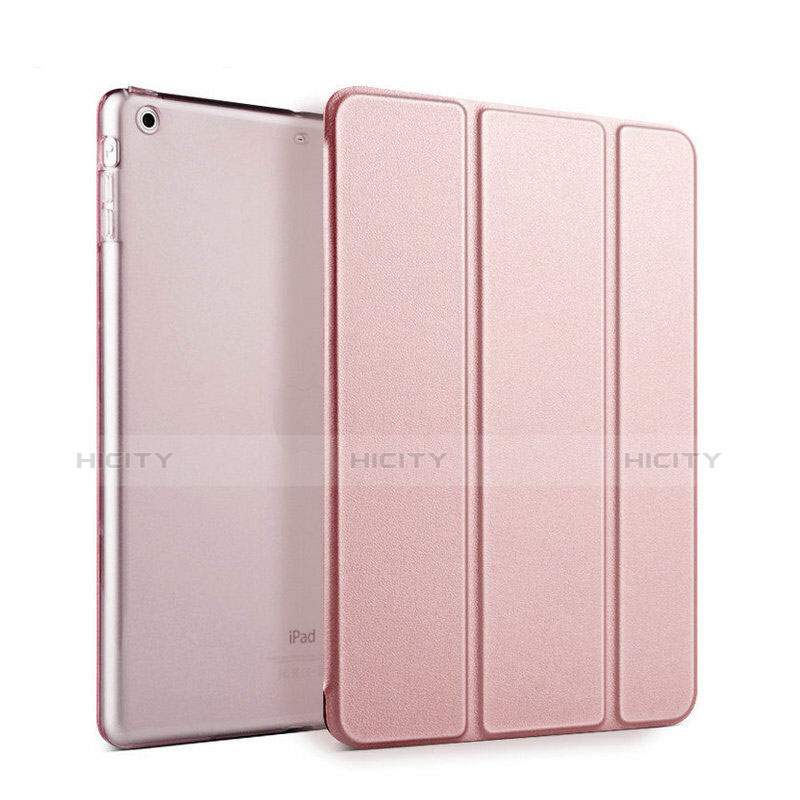 Carcasa de Cuero Cartera con Soporte para Apple iPad Mini 3 Oro Rosa