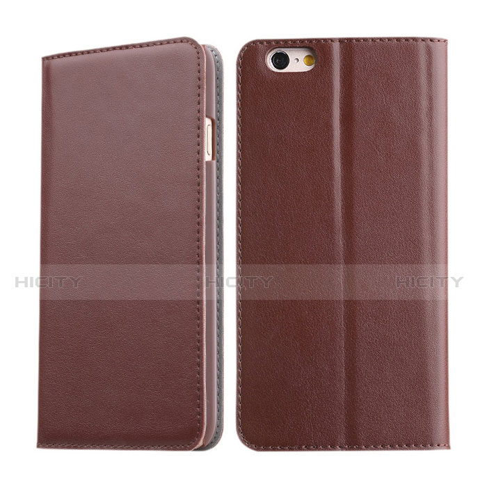 Carcasa de Cuero Cartera con Soporte para Apple iPhone 6S Plus Marron