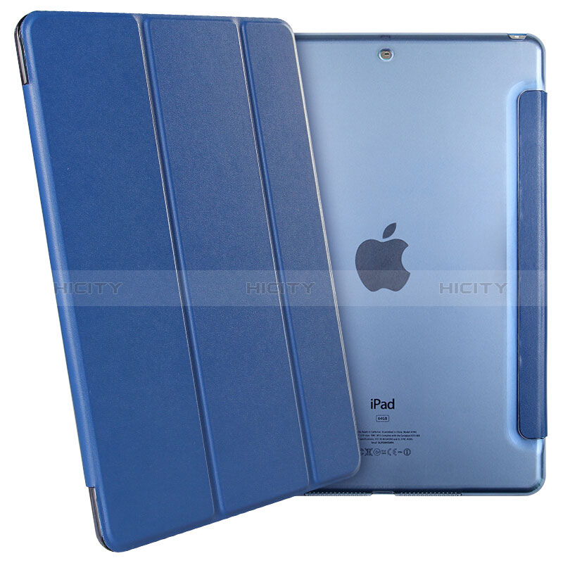 Carcasa de Cuero Cartera con Soporte para Apple New iPad 9.7 (2018) Azul