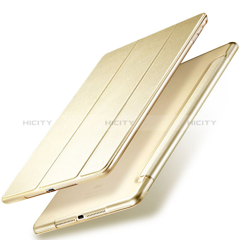 Carcasa de Cuero Cartera con Soporte para Apple New iPad 9.7 (2018) Oro