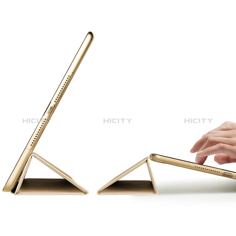 Carcasa de Cuero Cartera con Soporte para Apple New iPad 9.7 (2018) Oro