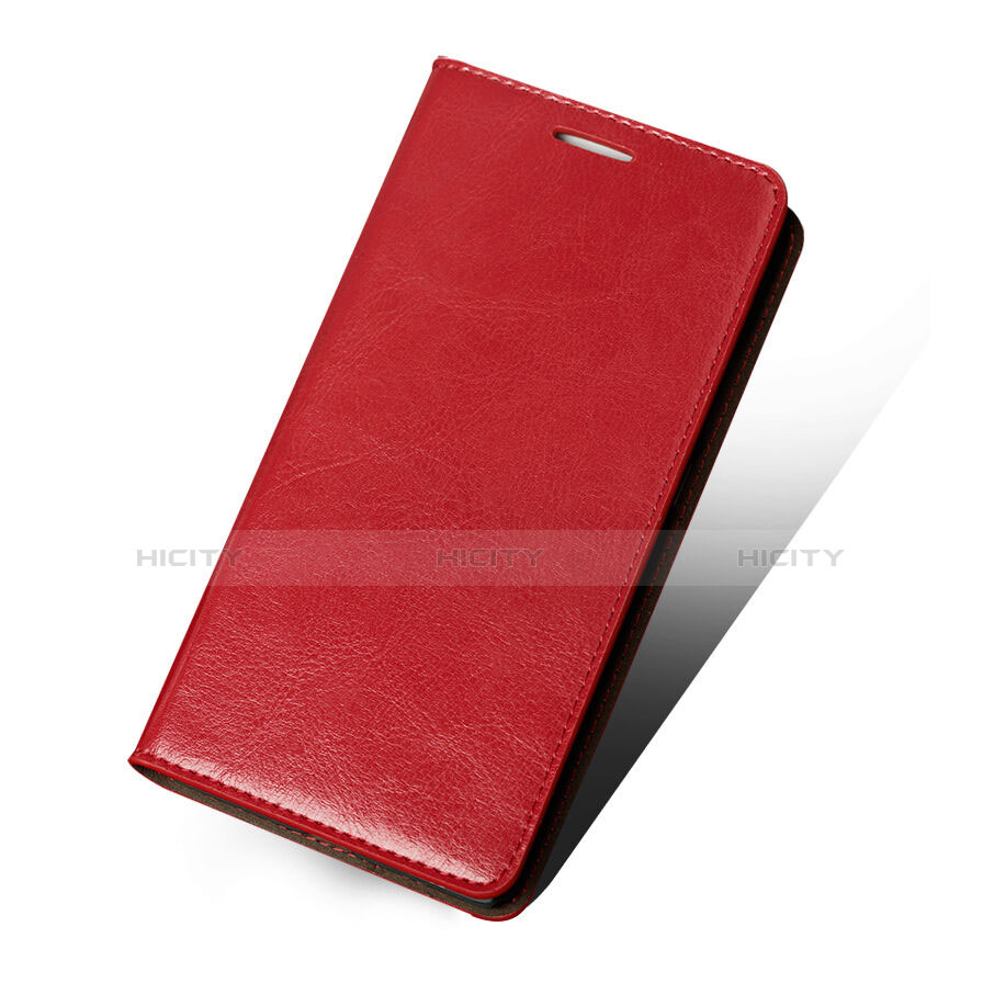 Carcasa de Cuero Cartera con Soporte para Huawei GR5 Rojo