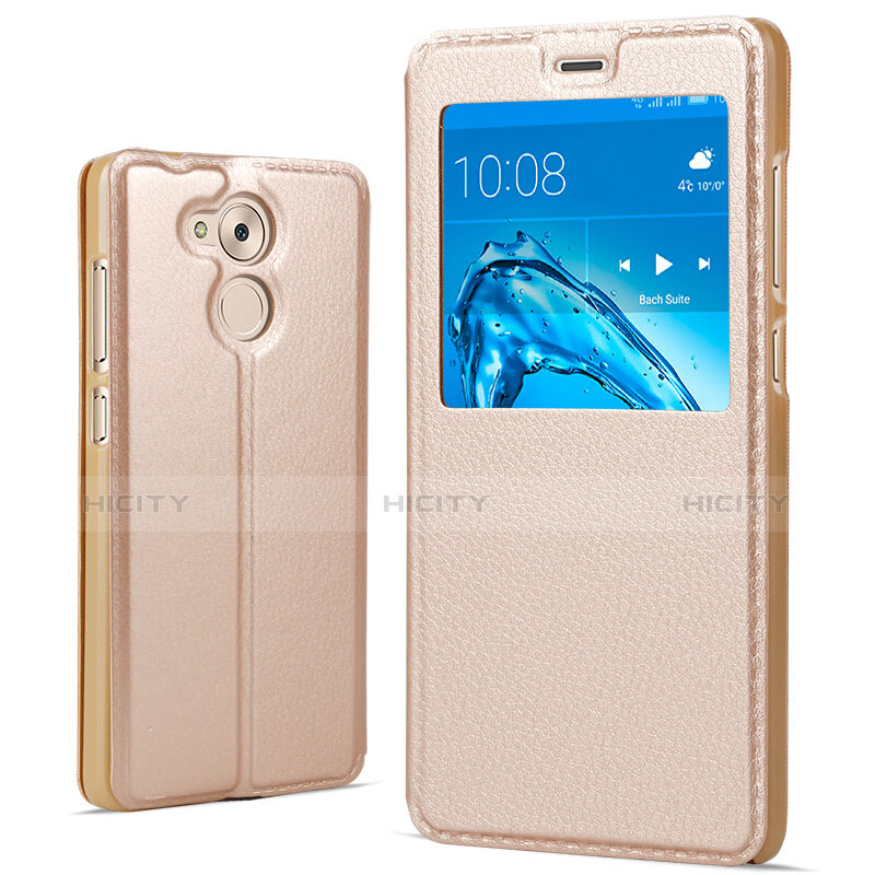 Carcasa de Cuero Cartera con Soporte para Huawei Honor 6C Pro Oro