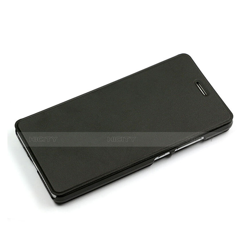 Carcasa de Cuero Cartera con Soporte para Huawei Honor 7 Dual SIM Negro