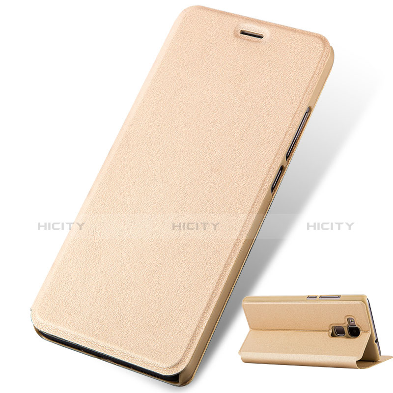 Carcasa de Cuero Cartera con Soporte para Huawei Honor 7 Lite Oro