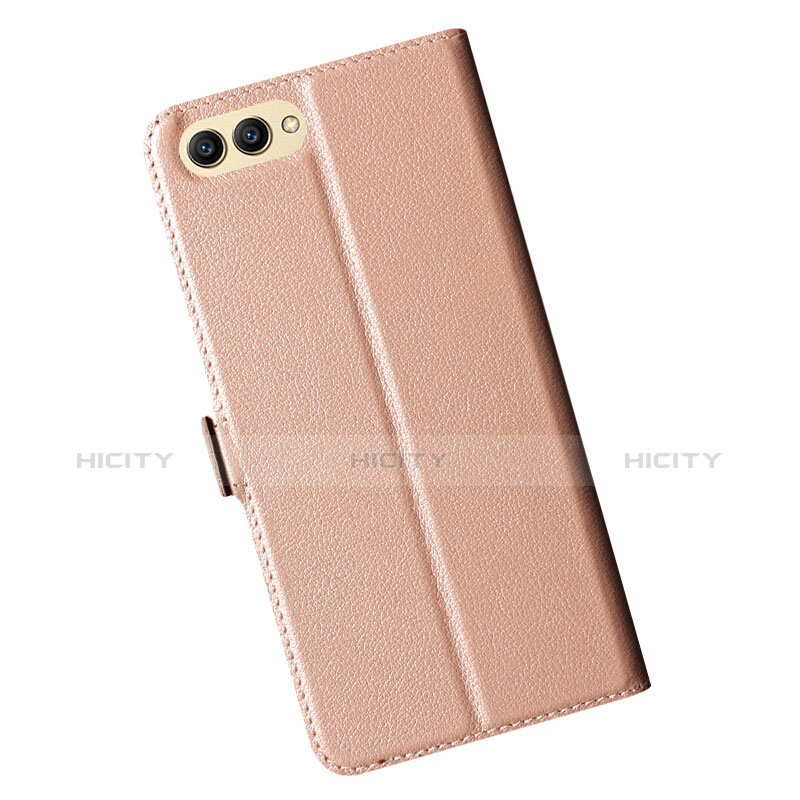 Carcasa de Cuero Cartera con Soporte para Huawei Honor V10 Oro Rosa