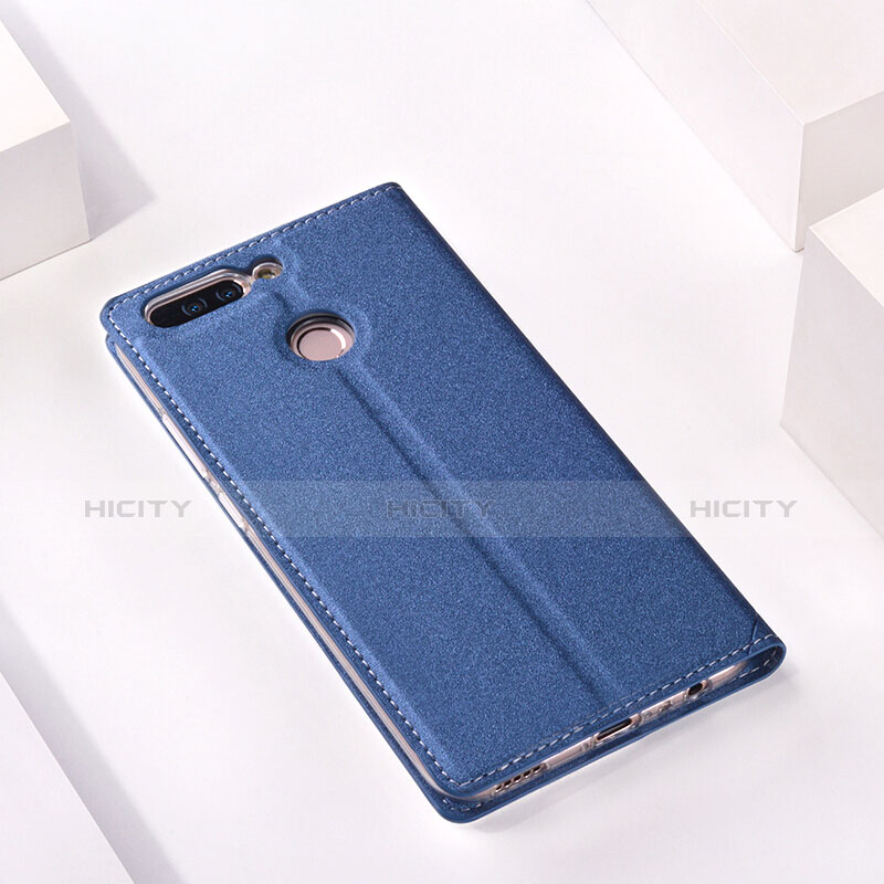 Carcasa de Cuero Cartera con Soporte para Huawei Honor V9 Azul