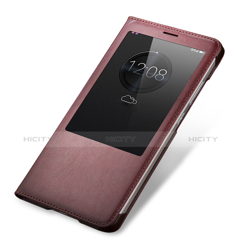 Carcasa de Cuero Cartera con Soporte para Huawei Mate 7 Marron