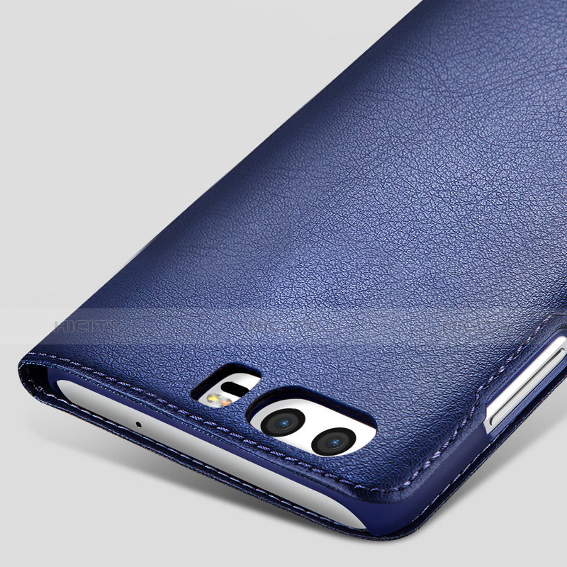 Carcasa de Cuero Cartera con Soporte para Huawei P10 Azul