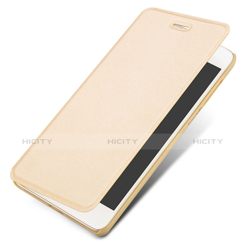 Carcasa de Cuero Cartera con Soporte para Huawei P9 Lite (2017) Oro