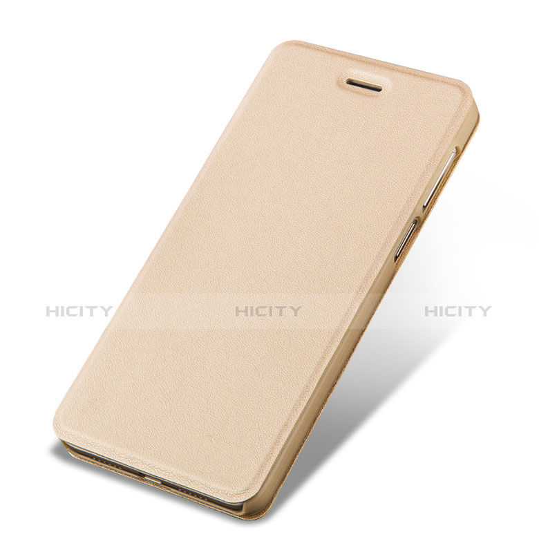 Carcasa de Cuero Cartera con Soporte para Huawei P9 Lite (2017) Oro