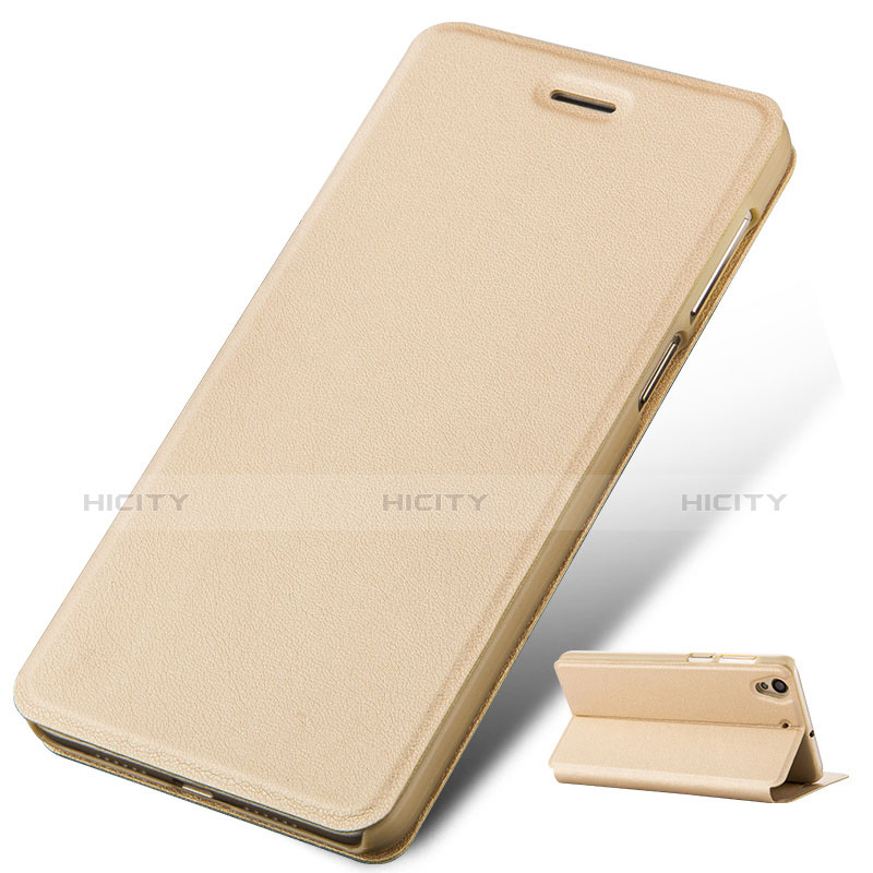 Carcasa de Cuero Cartera con Soporte para Huawei Y6 II 5 5 Oro