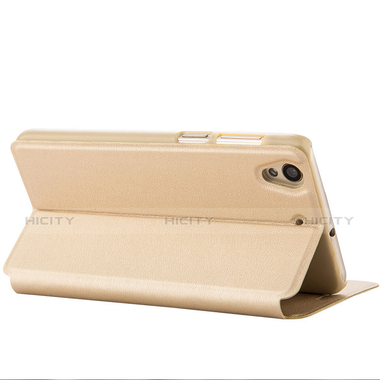 Carcasa de Cuero Cartera con Soporte para Huawei Y6 II 5 5 Oro