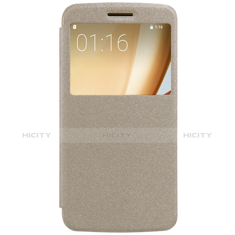 Carcasa de Cuero Cartera con Soporte para Motorola Moto M XT1662 Oro