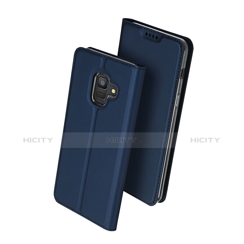 Carcasa de Cuero Cartera con Soporte para Samsung Galaxy A6 (2018) Dual SIM Azul