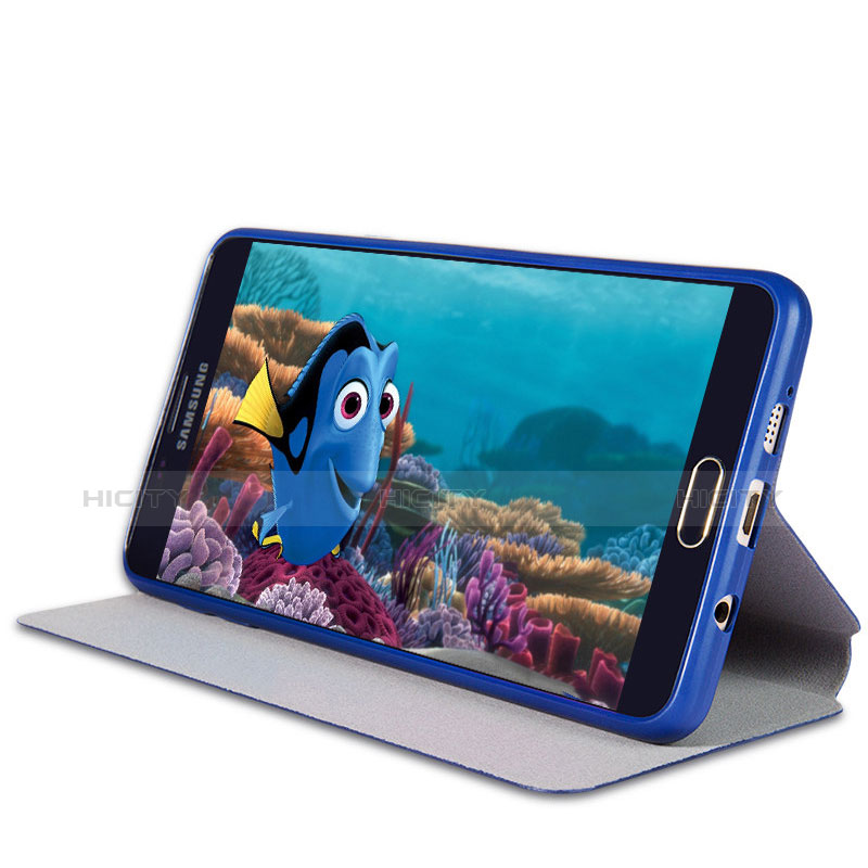 Carcasa de Cuero Cartera con Soporte para Samsung Galaxy A9 Pro (2016) SM-A9100 Azul