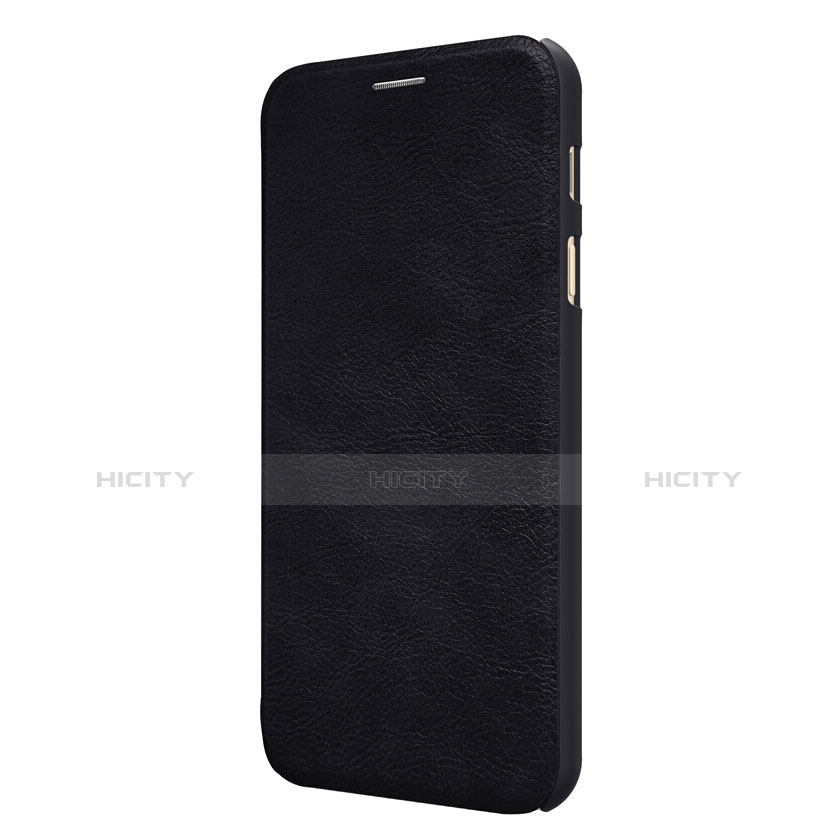 Carcasa de Cuero Cartera con Soporte para Samsung Galaxy C7 (2017) Negro